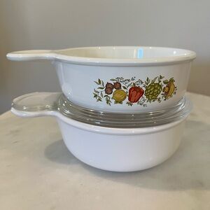 Corning Ware Grab-It Bowls Set w Lid 0.4L Spice of Life + White Replacement